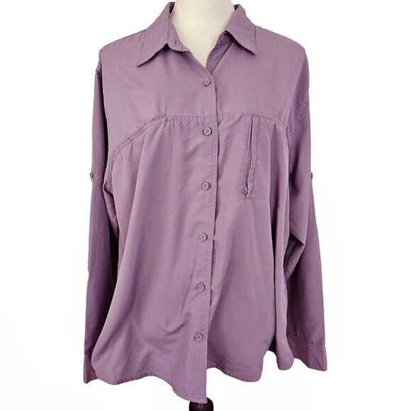 Eddie Bauer Light Purple EB TEK Button Down - Picture 1 of 4